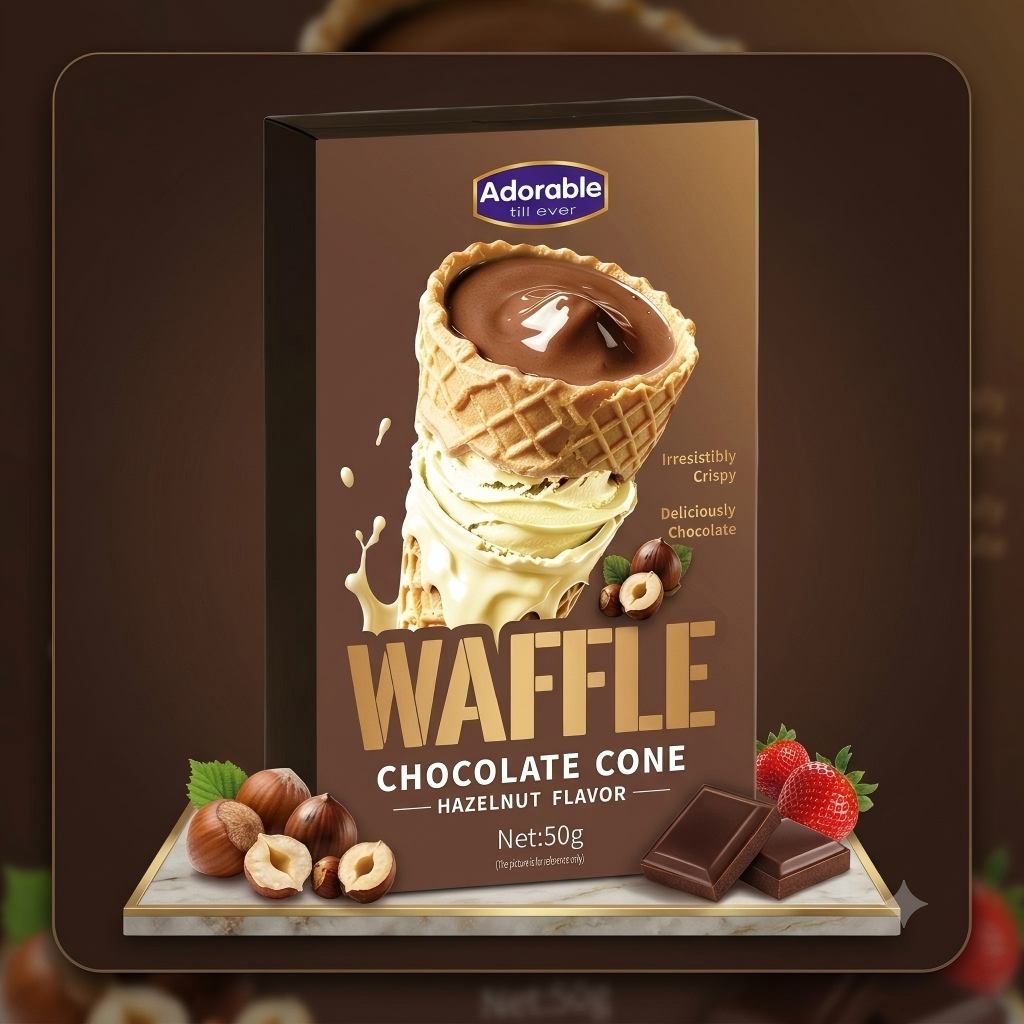Crispy Chocolate Wafer Cone 50g